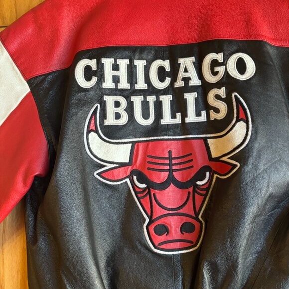 Vintage Jeff Hamilton 90s Chicago Bulls Leather Eastern Conference Jacket - Picture 4 of 8